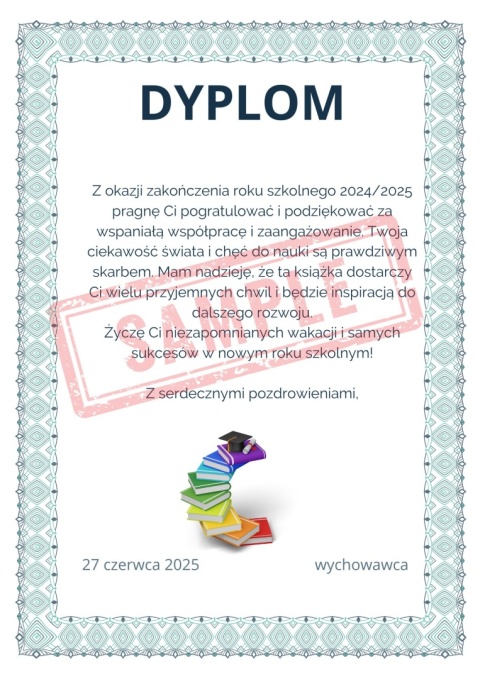 2025 Wkładki do nagród książkowych dla uczniów