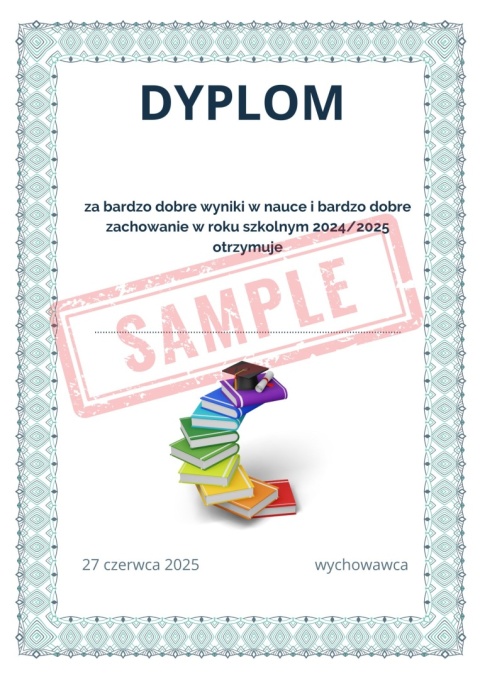 2025 Wkładki do nagród książkowych dla uczniów