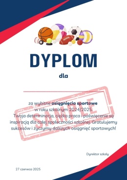 Dyplomy 2025 za osiągnięcia sportowe