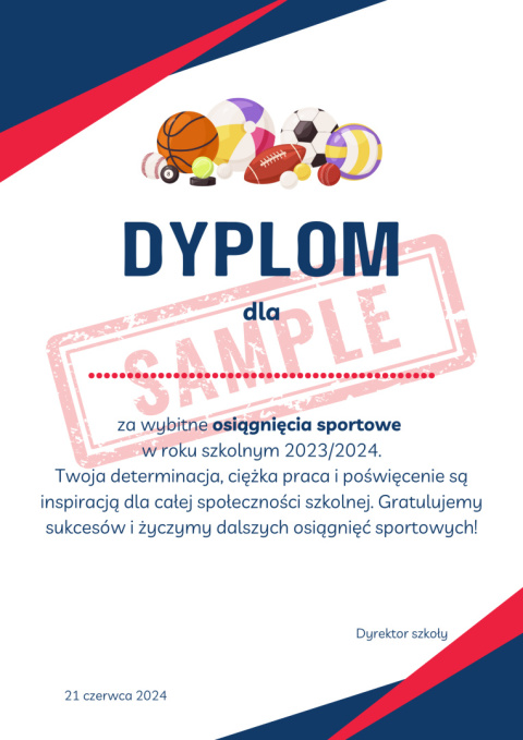 Dyplomy dla uczniów za wybitne osiągnięcia sportowe Dyplomy dla uczniów za wybitne osiągnięcia sportowe