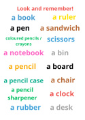 Flashcards - karty obrazkowe In the classroom poziom A1