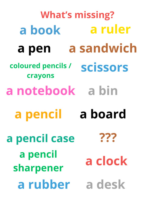 Flashcards - karty obrazkowe In the classroom poziom A1 Flashcards - karty obrazkowe In the classroom poziom A1