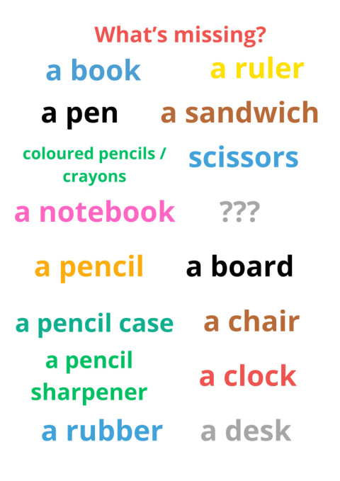 Flashcards - karty obrazkowe In the classroom poziom A1 Flashcards - karty obrazkowe In the classroom poziom A1