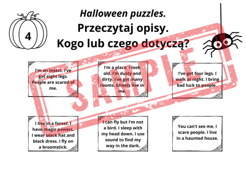 Halloween - mini Escape room poziom A1 Halloween - mini Escape room poziom A1