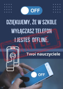 Plakat Dziękujemy, że w szkole jesteś offline