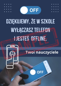 Plakat Dziękujemy, że w szkole jesteś offline