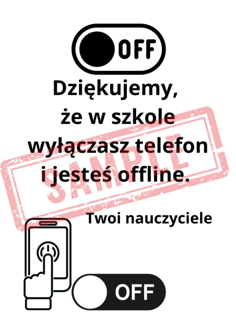 Plakat Dziękujemy, że w szkole jesteś offline Plakat Dziękujemy, że w szkole jesteś offline