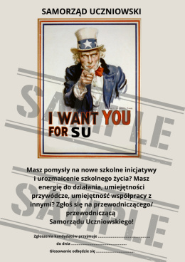 plakat nabór kandydatów do Samorządu Uczniowskiego