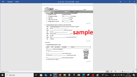 test klasa 6 Xmas edition unit 3 ECA2 test klasa 6 Xmas edition unit 3 ECA2